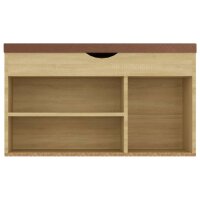 vidaXL Schuhbank mit Kissen Sonoma-Eiche 80x30x47 cm Holzwerkstoff