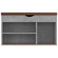 vidaXL Schuhbank mit Kissen Betongrau 80x30x47 cm Holzwerkstoff