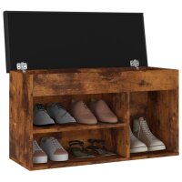 vidaXL Schuhbank mit Kissen R&auml;uchereiche 80x30x47 cm Holzwerkstoff