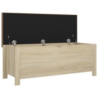 vidaXL Sitzbank mit Stauraum und Kissen Sonoma-Eiche 105x40x45 cm