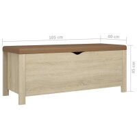 vidaXL Sitzbank mit Stauraum und Kissen Sonoma-Eiche 105x40x45 cm