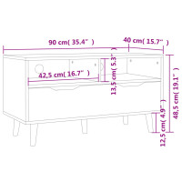 vidaXL TV-Schrank Sonoma-Eiche 90x40x48,5 cm Holzwerkstoff