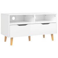 vidaXL TV-Schrank Hochglanz-Wei&szlig; 90x40x48,5 cm Holzwerkstoff