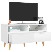 vidaXL TV-Schrank Hochglanz-Wei&szlig; 90x40x48,5 cm Holzwerkstoff