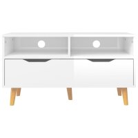 vidaXL TV-Schrank Hochglanz-Wei&szlig; 90x40x48,5 cm Holzwerkstoff