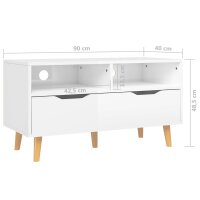 vidaXL TV-Schrank Hochglanz-Wei&szlig; 90x40x48,5 cm Holzwerkstoff