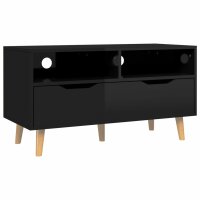 vidaXL TV-Schrank Hochglanz-Schwarz 90x40x48,5 cm Holzwerkstoff