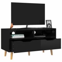 vidaXL TV-Schrank Hochglanz-Schwarz 90x40x48,5 cm Holzwerkstoff