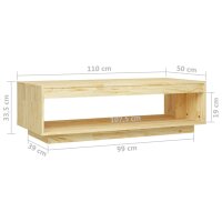 vidaXL Couchtisch 110x50x33,5 cm Kiefer Massivholz