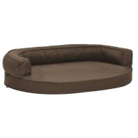 vidaXL Hundematratze Ergonomisch 75x53 cm Leinenoptik Braun