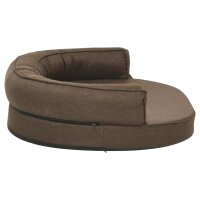 vidaXL Hundematratze Ergonomisch 75x53 cm Leinenoptik Braun