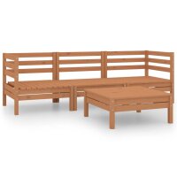 vidaXL 4-tlg. Garten-Lounge-Set Honigbraun Massivholz Kiefer