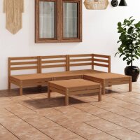 vidaXL 5-tlg. Garten-Lounge-Set Massivholz Kiefer Honigbraun