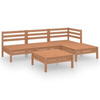 vidaXL 5-tlg. Garten-Lounge-Set Massivholz Kiefer Honigbraun