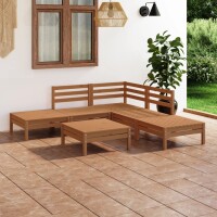 vidaXL 6-tlg. Garten-Lounge-Set Massivholz Kiefer Honigbraun