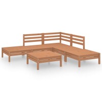 vidaXL 6-tlg. Garten-Lounge-Set Massivholz Kiefer Honigbraun