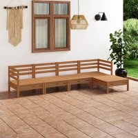 vidaXL 5-tlg. Garten-Lounge-Set Massivholz Kiefer Honigbraun