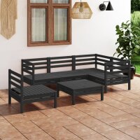 vidaXL 6-tlg. Garten-Lounge-Set Massivholz Kiefer Schwarz