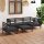 vidaXL 6-tlg. Garten-Lounge-Set Massivholz Kiefer Schwarz