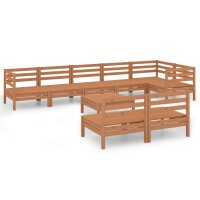 vidaXL 9-tlg. Garten-Lounge-Set Massivholz Kiefer Honigbraun