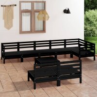 vidaXL 9-tlg. Garten-Lounge-Set Massivholz Kiefer Schwarz