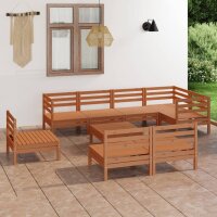 vidaXL 9-tlg. Garten-Lounge-Set Massivholz Kiefer Honigbraun