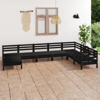 vidaXL 8-tlg. Garten-Lounge-Set Massivholz Kiefer Schwarz