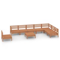 vidaXL 9-tlg. Garten-Lounge-Set Massivholz Kiefer Honigbraun