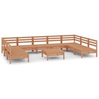 vidaXL 10-tlg. Garten-Lounge-Set Honigbraun Massivholz Kiefer