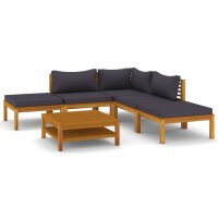 vidaXL 6-tlg. Garten-Lounge-Set mit Auflage Massivholz Akazie