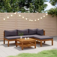 vidaXL 5-tlg. Garten-Lounge-Set mit Auflage Massivholz...