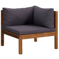 vidaXL 5-tlg. Garten-Lounge-Set mit Auflage Massivholz Akazie