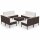 vidaXL 9-tlg. Garten-Lounge-Set mit Auflagen Poly Rattan Braun