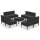 vidaXL 9-tlg. Garten-Lounge-Set mit Auflagen Poly Rattan Schwarz