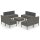 vidaXL 9-tlg. Garten-Lounge-Set mit Auflagen Poly Rattan Grau