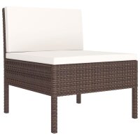 vidaXL 5-tlg. Garten-Lounge-Set mit Auflagen Poly Rattan Braun