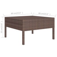 vidaXL 8-tlg. Garten-Lounge-Set mit Auflagen Poly Rattan Braun