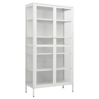 vidaXL Vitrine Weiß 90x40x180 cm Stahl und...