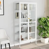 vidaXL Vitrine Weiß 90x40x180 cm Stahl und...