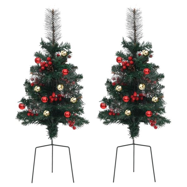 vidaXL K&uuml;nstliche Weihnachtsb&auml;ume 2 Stk. 76 cm PVC