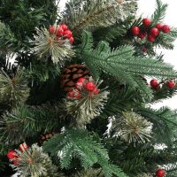 vidaXL Weihnachtsbaum mit Zapfen Gr&uuml;n 225 cm PVC &amp; PE