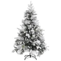 vidaXL Weihnachtsbaum mit Zapfen Beschneit 150 cm PVC...