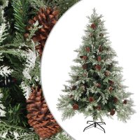 vidaXL Weihnachtsbaum mit Zapfen Grün und Weiß...