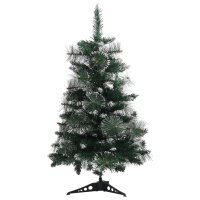 vidaXL K&uuml;nstlicher Weihnachtsbaum mit St&auml;nder Gr&uuml;n und Wei&szlig; 60 cm PVC