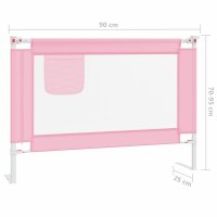 vidaXL Kleinkind-Bettschutzgitter Rosa 90x25 cm Stoff