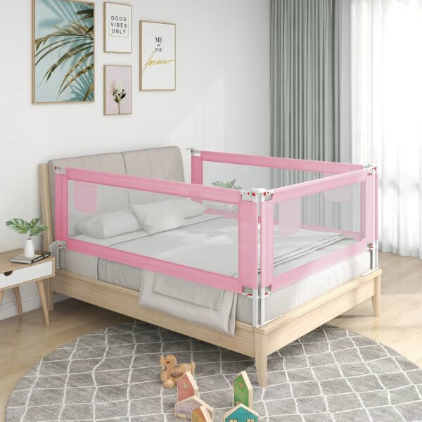 vidaXL Kleinkind-Bettschutzgitter Rosa 150x25 cm Stoff