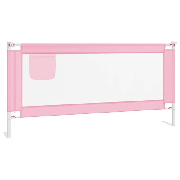 vidaXL Kleinkind-Bettschutzgitter Rosa 190x25 cm Stoff