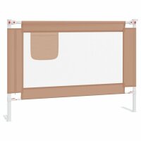 vidaXL Kleinkind-Bettschutzgitter Taupe 90x25 cm Stoff