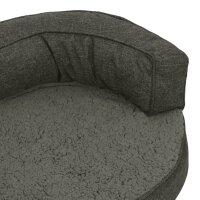 vidaXL Hundematratze Ergonomisch 75x53cm Leinenoptik Fleece Dunkelgrau