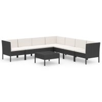 vidaXL 8-tlg. Garten-Lounge-Set mit Auflagen Poly Rattan...